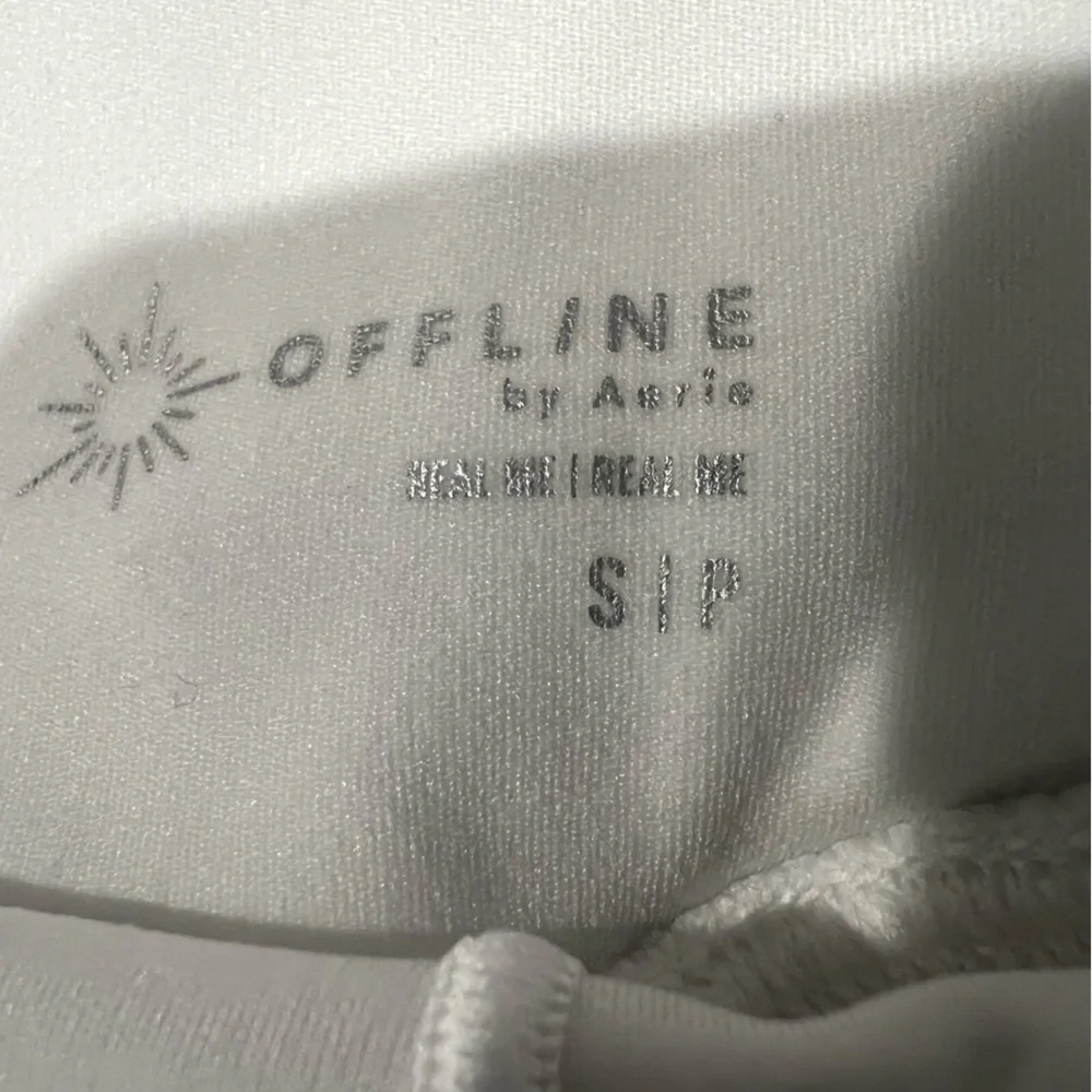 Aerie OFFLINE Nylon Printed Running Short Size Small White Rarely Worn